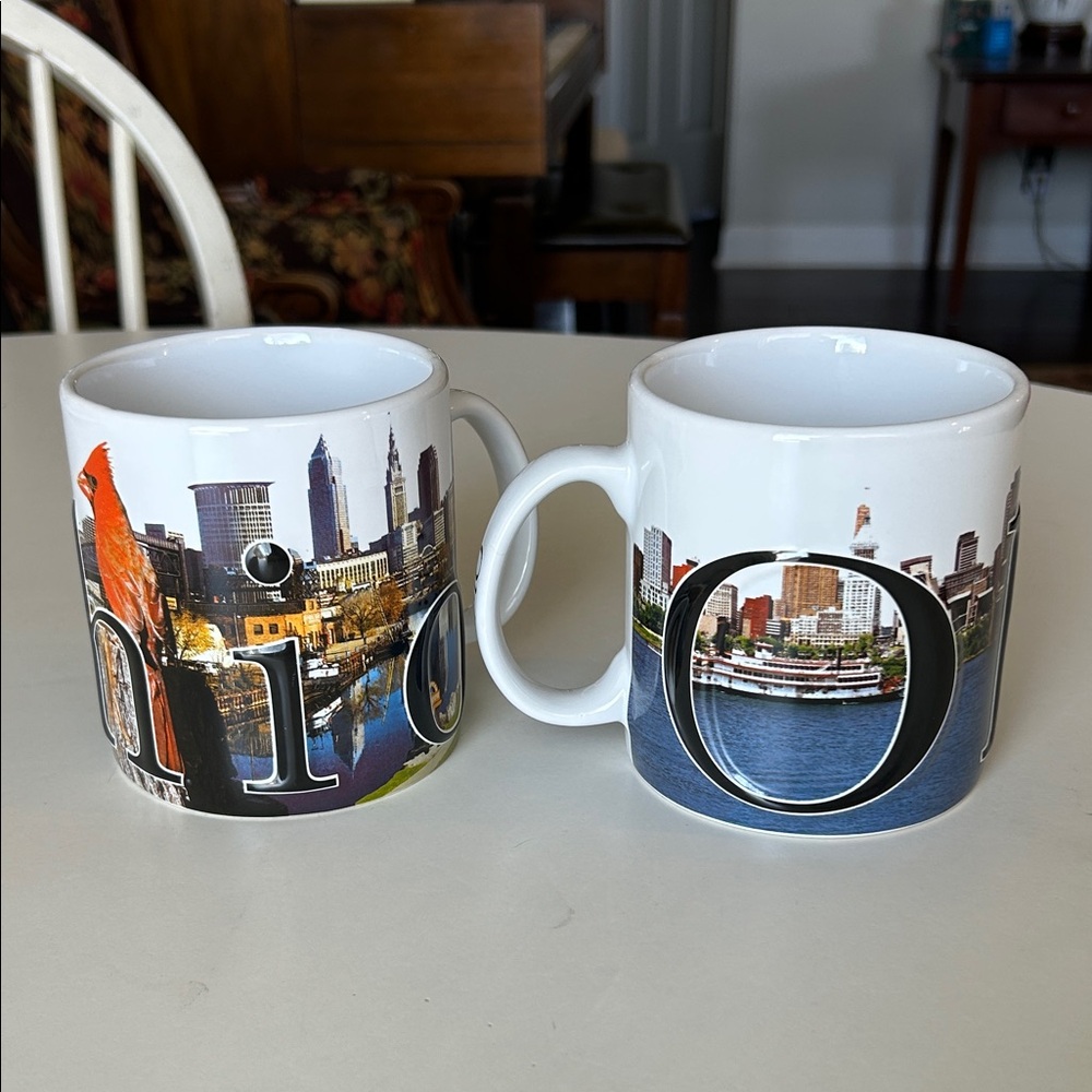 EUC Two oversized OHIO photographic mugs